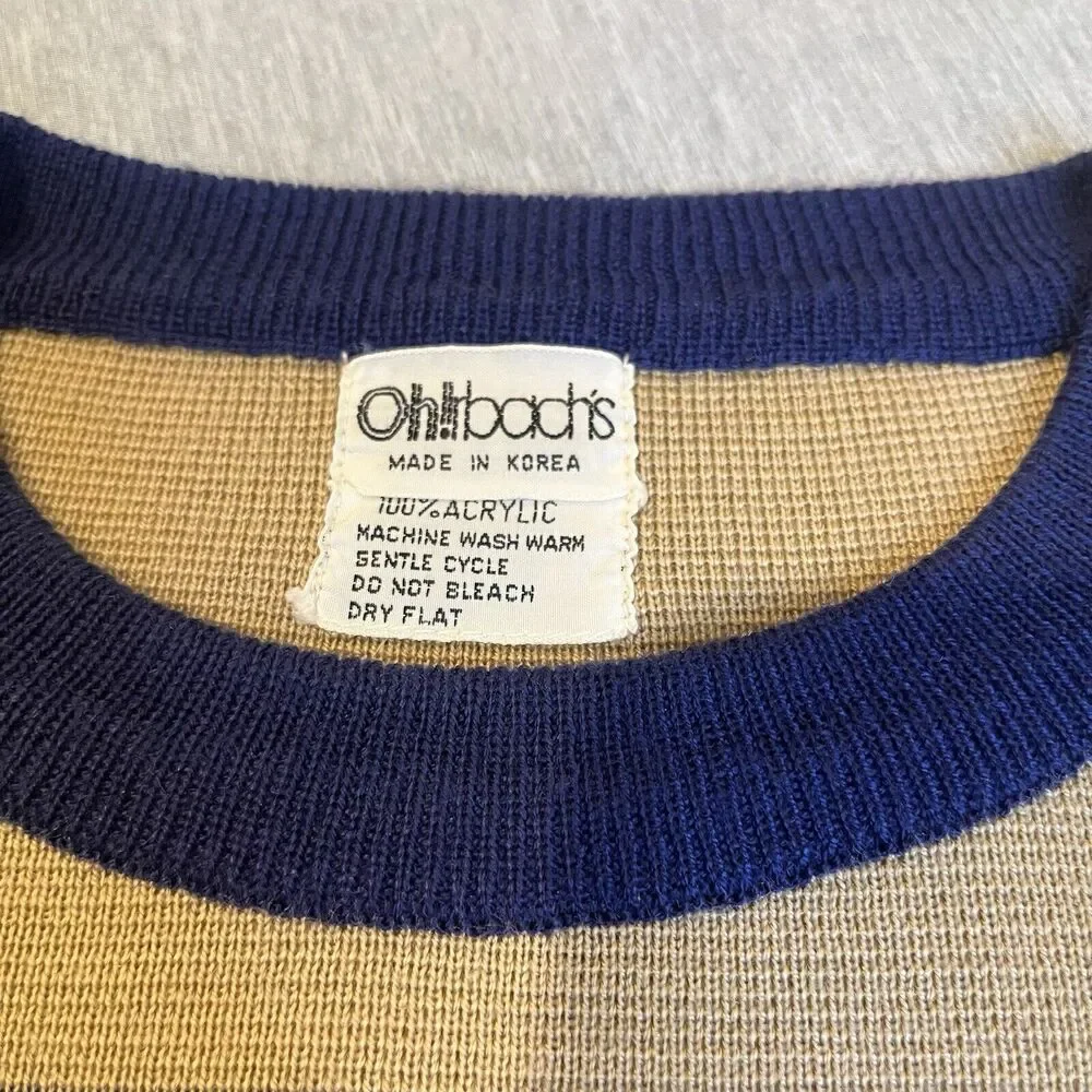 VINTAGE OHRBACH'S Men's Large Striped Sweater - Picture 4 of 10